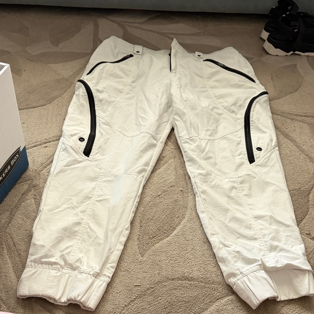 FP Movement by Free People White Joggers with Black Accents